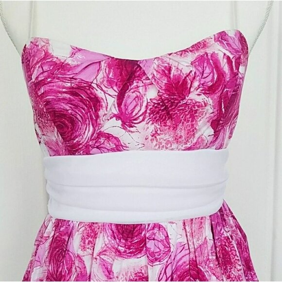 Ruby Rox ✦ Y2K Floral Dress ✦ Rose Pink White Sash Tulle Mini Size 3 EUC - Picture 5 of 13